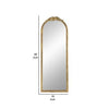 56 Inch Tall Arched Floor Mirror Antique Floral Design Gold By Casagear Home BM285555