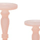 Qui 14 11 Inch Candle Holders Rose Pink Turned Pedestal Glass Set of 2 By Casagear Home BM285557