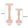 Qui 14 11 Inch Candle Holders Rose Pink Turned Pedestal Glass Set of 2 By Casagear Home BM285557