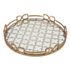 Sui Tray | 16" | Round | Glass Bottom | Gold Frame