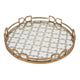 Sui Tray | 16" | Round | Glass Bottom | Gold Frame