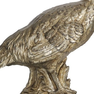 20 Inch Bird Sculpture Decor Perched Pheasant Antique Gold Resin By Casagear Home BM285563
