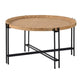 Coffee Table | 32" | Fir Wood | Metal Legs | Brown Black