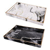 Decorative Trays | 19", 18" | Black White | Set of 2