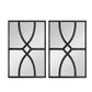 Tio 24 Inch Fir Wood Wall Mirror Set of 2, Geometric Overlaid Design, Black By Casagear Home