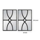Tio 24 Inch Fir Wood Wall Mirror Set of 2 Geometric Overlaid Design Black By Casagear Home BM285574