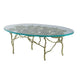 Coffee Table | 47" | Oval Glass Top | Gold Metal Frame