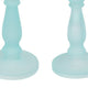 Qui 14 11 Inch Candle Holders Turned Pedestal Blue Glass Set of 2 By Casagear Home BM285579