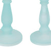 Qui 14 11 Inch Candle Holders Turned Pedestal Blue Glass Set of 2 By Casagear Home BM285579