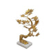 17 Inch Maple Tree Accent Decor with Leaves Metal on a Marble Base Gold By Casagear Home BM285580