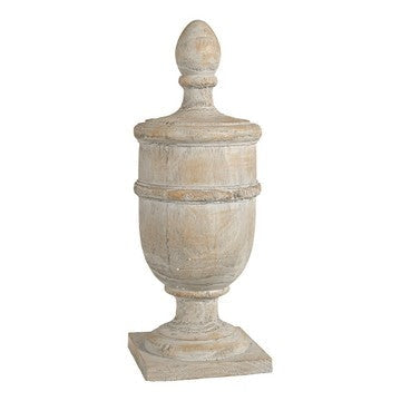 22 Inch Classical Accent Decor Statuette, Turned Finial Design, Off White By Casagear Home