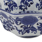 11 Inch Decorative Bowl with Floral Pattern on Blue and White Porcelain By Casagear Home BM285587