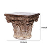 10 Inch Column Pedestal Classic Carved Floral Scrollwork Antique Gold By Casagear Home BM285591