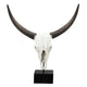 Cow Skull Decor | 26" | Resin | Metal Base | White