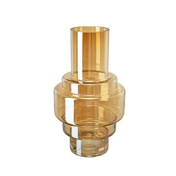 Alma Vase | 14" | Modern | Amber Luster Glass