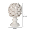 10 Inch Artichoke Accent Decor Standing Turned Pedestal White Ceramic By Casagear Home BM285599