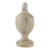 18 Inch Modern Accent Decor, Turned Finial Design, Whitewashed Finish By Casagear Home
