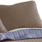 Eva 3 Piece King Microfiber Reversible Coverlet Set Quilted Blue Brown By Casagear Home BM285606