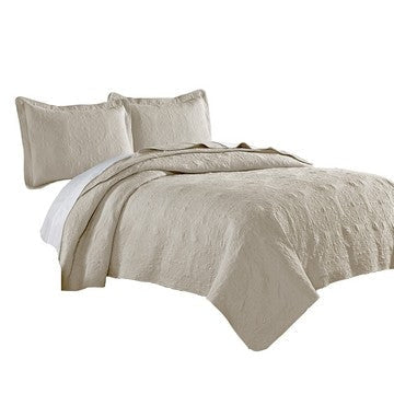 Ada Quilt Set | 3 Piece King | Mandala | Cream