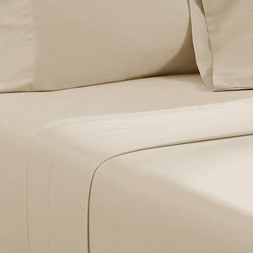 Ivy 4 Piece Full Size Cotton Ultra Soft Bed Sheet Set Prewashed Cream By Casagear Home BM285632