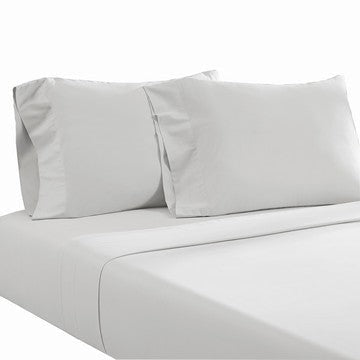 Ivy 4 Piece Queen Size Cotton Ultra Soft Bed Sheet Set, Prewashed, White By Casagear Home