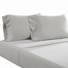 Ivy 4 Piece Queen Size Cotton Soft Bed Sheet Set, Prewashed, Light Gray By Casagear Home