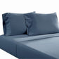 Ivy 4 Piece King Size Cotton Ultra Soft Bed Sheet Set, Prewashed, Dark Blue By Casagear Home