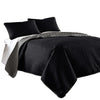 Eva Coverlet Set | 3 Piece King | Reversible Microfiber | Gray Black