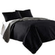Eva Coverlet Set | 3 Piece King | Reversible Microfiber | Gray Black