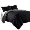 Eva Coverlet Set | 3 Piece Queen | Reversible Microfiber | Gray Black