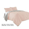 Eva 3 Piece King Microfiber Reversible Coverlet Set Quilted Gray Pink By Casagear Home BM285658