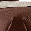 Eva 3 Piece King Microfiber Reversible Coverlet Set Quilted Brown Ivory By Casagear Home BM285660