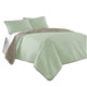 Eva Coverlet Set | 3 Piece King | Reversible Microfiber | Gray Jade Green