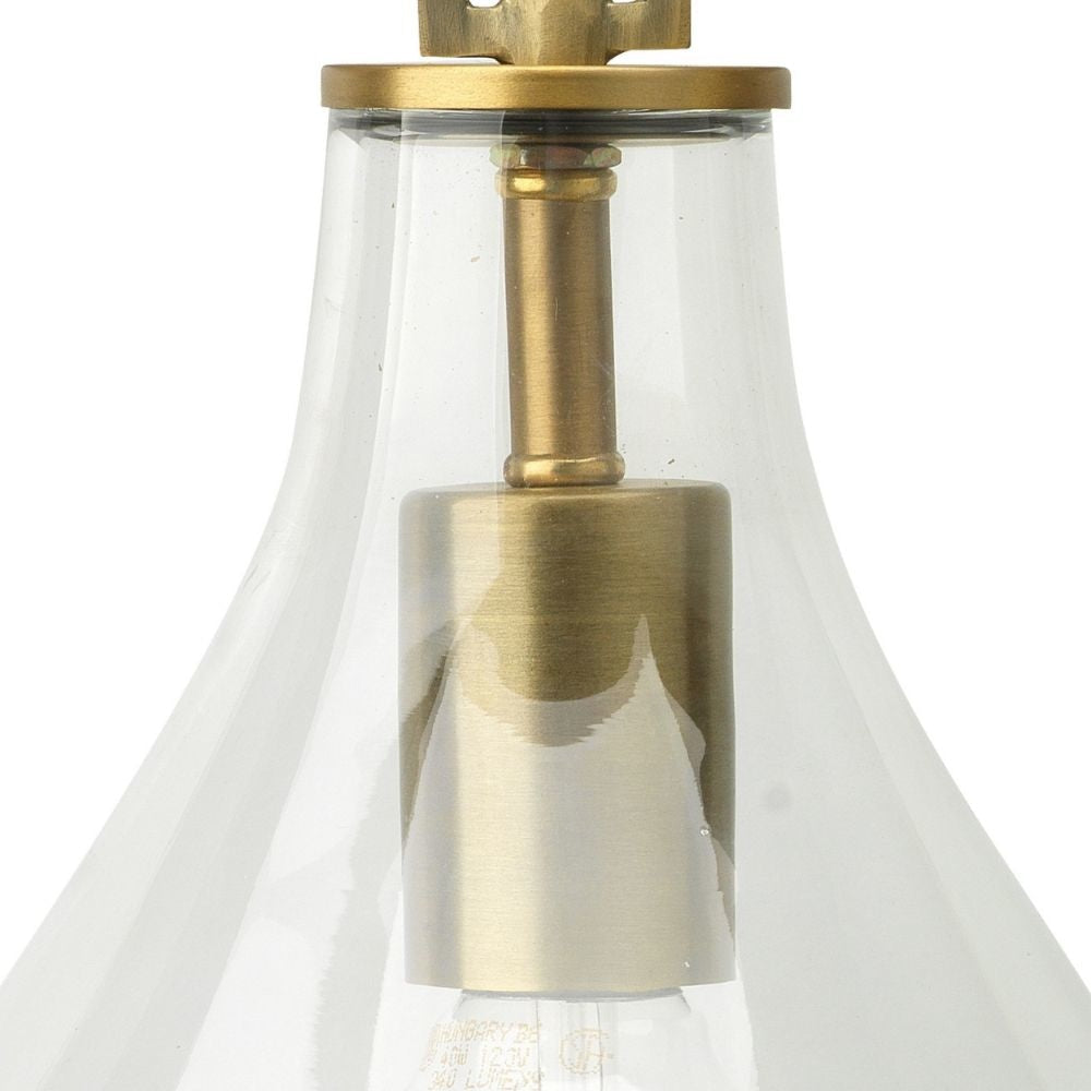 Ada 18 Inch Modern Wall Sconce Real Blown Glass 40W Bulb Brass Finish By Casagear Home BM285696