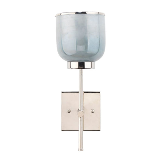 Abi Wall Sconce | 18" | Hand Blown Glass | Metallic Gray | 40W