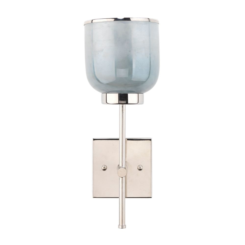 Abi Wall Sconce | 18" | Hand Blown Glass | Metallic Gray | 40W