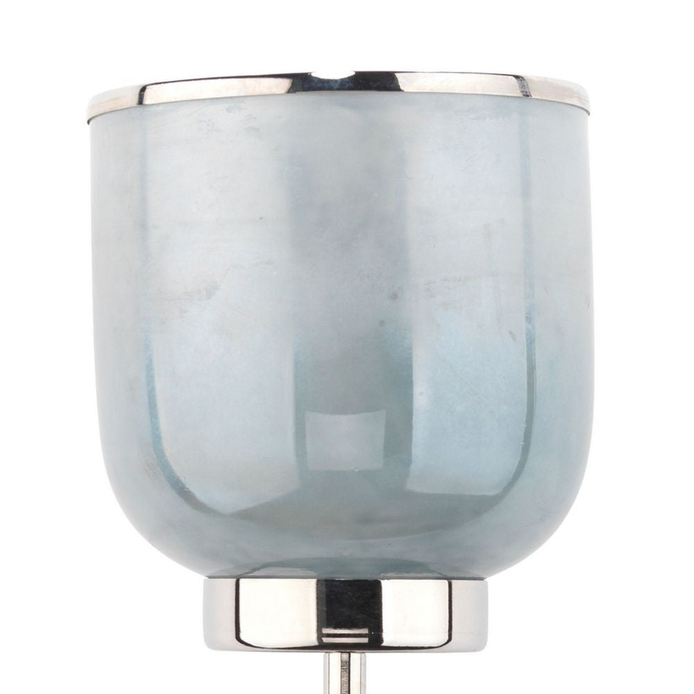 Abi 18 Inch Wall Sconce Hand Blown Glass in Smooth Metallic Gray 40W By Casagear Home BM285702