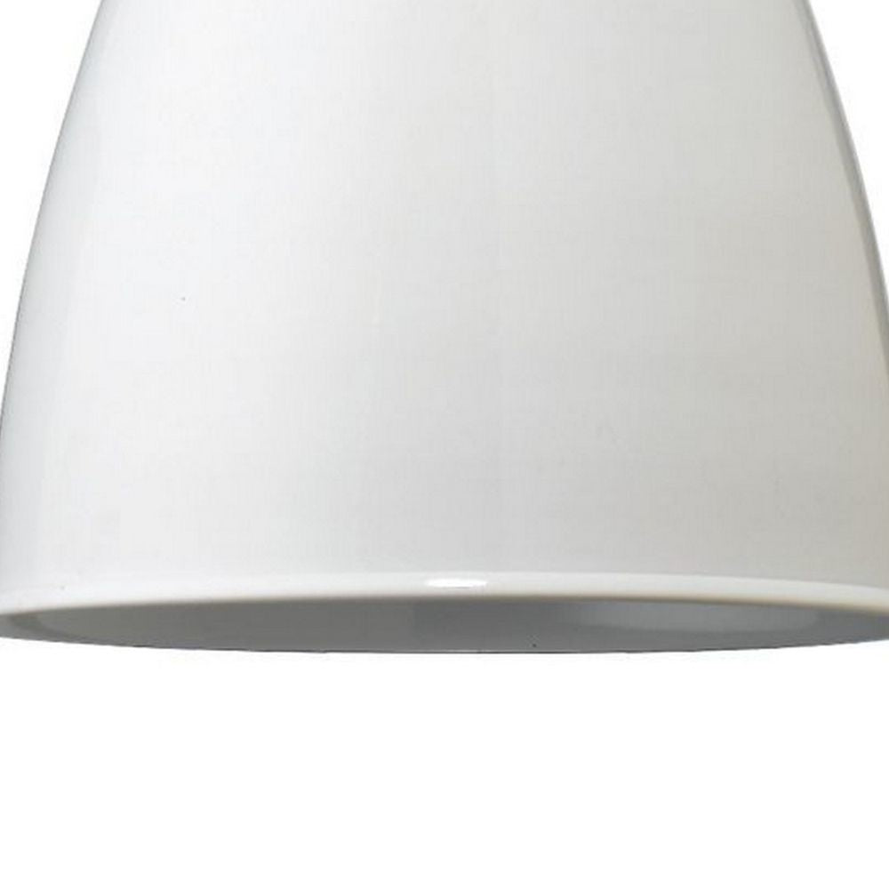Lucy 11 Inch Pendant Chandelier Lacquer Steel Smooth Dome Shade White By Casagear Home BM285711