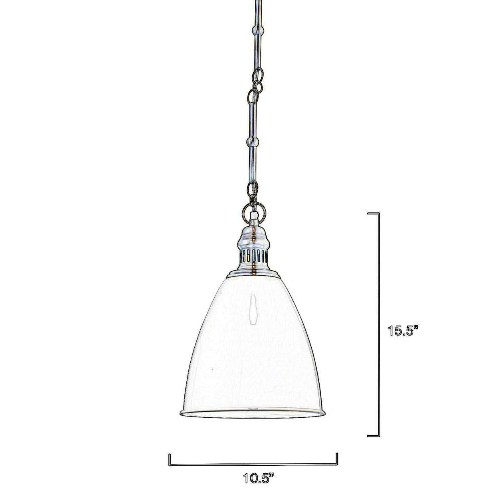 Lucy 11 Inch Pendant Chandelier Lacquer Steel Smooth Dome Shade White By Casagear Home BM285711