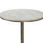 22 Inch Accent Side Table Round Marble Top Curved Metal Tripod Base Gray By Casagear Home BM285723