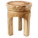 Stool Table | 17" | Paulownia Wood | 3 Leg Base | Natural Brown