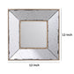 Joe 12 Inch Square Wall Mirror 3 Dimensional Speckled Off White and Brown By Casagear Home BM285884