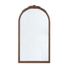 Eel Wall Mirror | 42" | Arched Wood Frame | Rose Accent | Brown