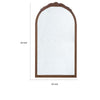 Eel 42 Inch Wall Mirror Brown Arched Wood Frame Hand Carved Rose Accent By Casagear Home BM285889