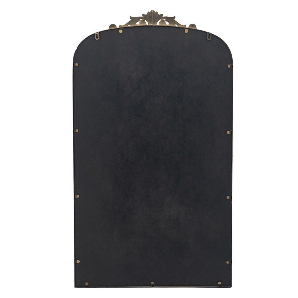 Kea 42 Inch Large Wall Mirror Gold Curved Metal Frame Baroque Design By Casagear Home BM285891