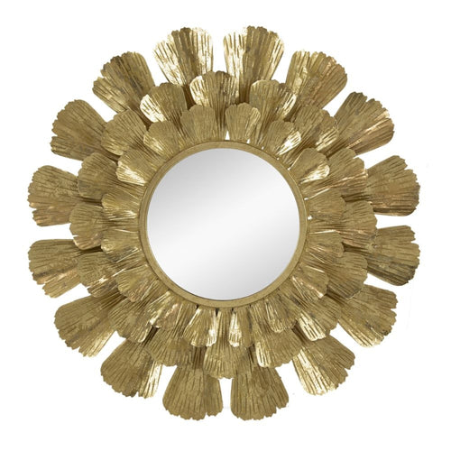 Wall Mirror | 37" | Petal Layer Design | Gold Metal Frame