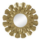 37 Inch Wall Mirror, Layered Flower Petals, Gold Finished Metal Frame By Casagear Home