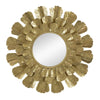 37 Inch Wall Mirror, Layered Flower Petals, Gold Finished Metal Frame By Casagear Home