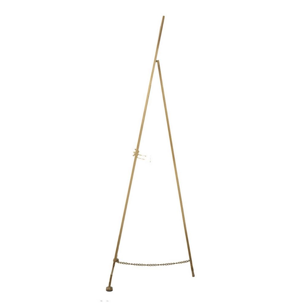 57 Inch Easel Stand Gold Iron Frame Free Standing for an Artists Touch By Casagear Home BM285911