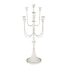 30 Inch Classic 11 Light Candelabra, Curved Arms, White Iron Frame By Casagear Home